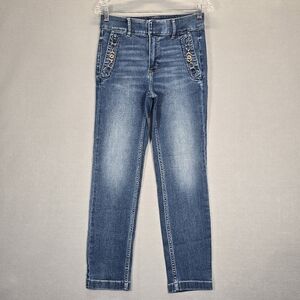 WHBM  High Rise Slim Ankle Womens Jeans With Metal Decoration Size 4